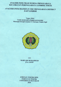 ANALISIS INFILTRASI DI DESA PRINGGABAYA KECAMATAN PERINGGABAYA LOMBOK TIMUR