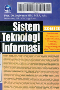Sistem teknologi informasi / Jogiyanto Hartono