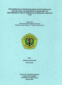 PENGEMBANGAN SISTEM KEAMANAN PENYIMPANAN KOTAK AMAL MASJID DENGAN KEMAMPUAN MENGIRIMKAN PESAN PERINGATAN BERBASIS ARDUINO UNO