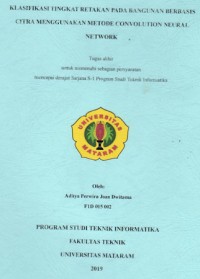 KLASIFIKASI TINGKAT RETAKAN (CRACK) PADA BANGUNAN DENGAN ANALISIS CITRA MENGGUNAKAN METODE GLCM DAN KLASIFIKASI SVM