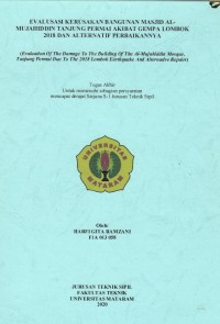EVALUSASI KERUSAKAN BANGUNAN MASJID AL-MUJAHIDDIN TANJUNG PERMAI AKIBAT GEMPA LOMBOK 2018 DAN ALTERNATIF PERBAIKANNYA