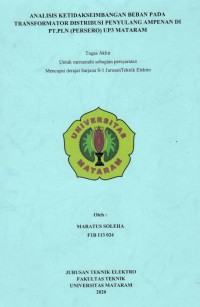 Image of Analisis Ketidakseimbangan Beban Pada Transformator Distribusi Penyulang Ampenan Di PT.PLN (Persero) UP3 Mataram